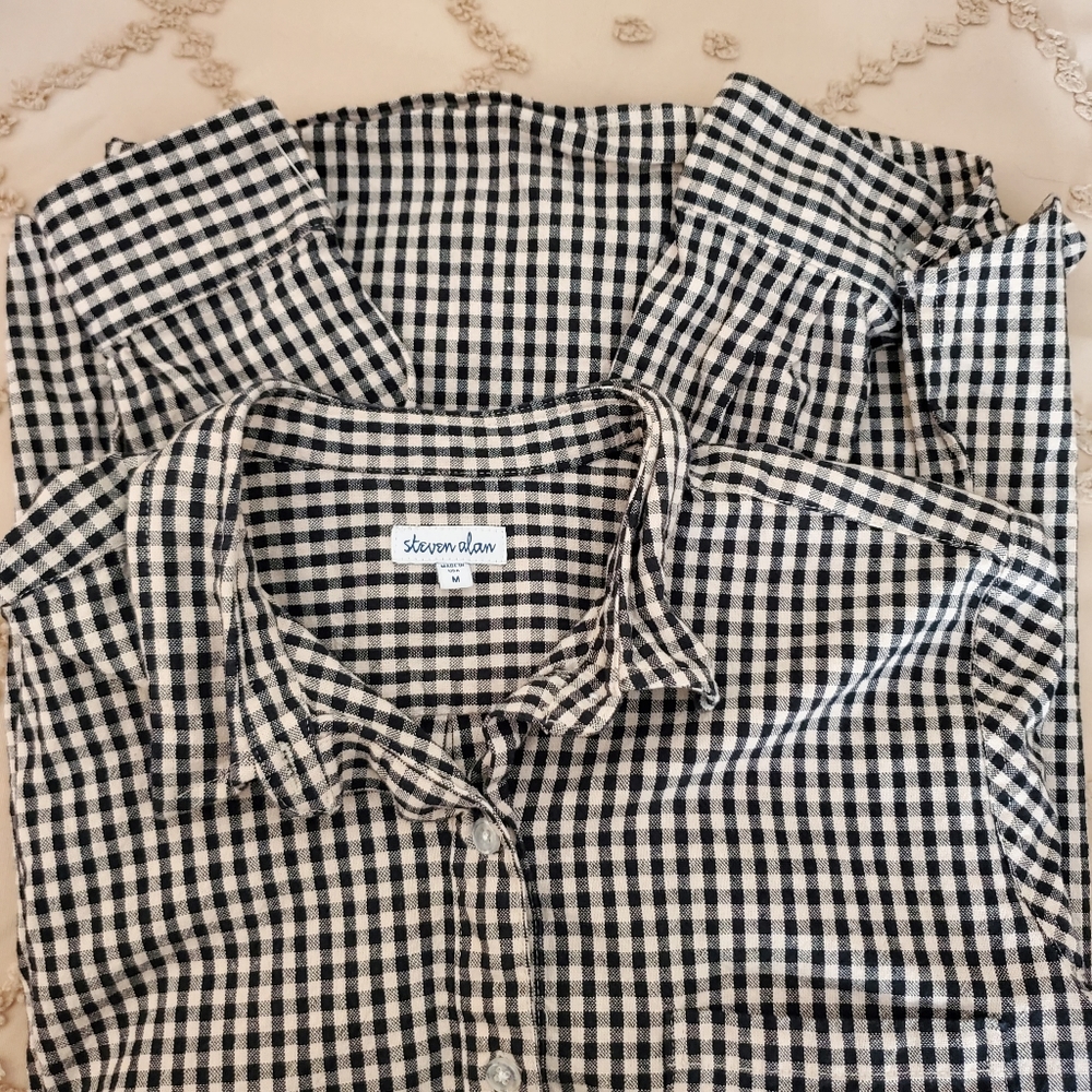 Steven Alan Cotton Checkered Button Down Top